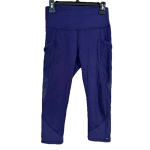 Lululemon deep purple mesh pocket crop legging <2017 model